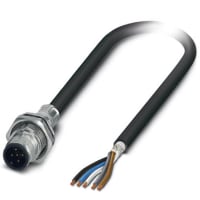 Device Connector, 5 Position, los 2m Cable, M12, A-Coded, Rear mounting el thread w/M16