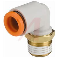 Fitting, #10-32 UNF Male, Gasket Seal a 1/4 " Tube Push adentro, Elbow, psi de 145