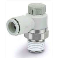 Control de la velocidad; Empujar-Cerradura; w/Fitting; Metro-En; Hilo de rosca de R; 1/8-en puerto; tubo de 6m m | SMC