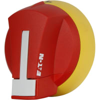 Manija rotatoria; S01; Serie de C/FD; Rojo/amarillo; Nema 4/4X; IP65; Profundidad de Vari