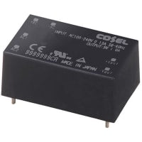 Fuente de alimentación, AC-DC, 12V, 0.45A, 85-264V adentro, incluido, Por-Agujero del PWB, 5.4W, serie de TUHS