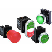 Illuminated Switch Operator w/Metal Bezel, 2-Pos, Maintained, RED, M22 Series