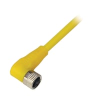 Cordset, Cortar-extremo de la hembra M8, amarillo, cond de 3., los 5m, PVC