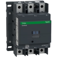 No-Invertir el contactor, 24VDC, 115A, 3-Pole, carril del estruendo, serie de TeSys Deca