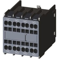 Bloque auxiliar de los contactos, 10A 1NC-3NO, tamaño S00 S0, resorte, Snap-on, serie 3RH