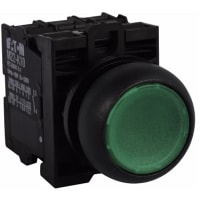 Illuminated Pushbutton Switch, 22.5m m, Green, Momentary, 500V, 6A, RMQ-Titán Series