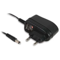 fuente de alimentación, AC-DC, 12V, 0.5A, 85-264V adentro, incluido, tacos para muro, médico, serie de GSM06E