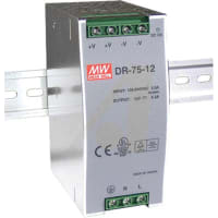 Fuente de alimentación, AC-DC, 48V, 1.6A, 90-264V adentro, incluido, estruendo, PFC, industrial, 77W, serie del dr