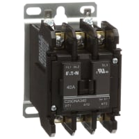 Contactor, No-Invirtiendo, 110-120VAC bobina, 40A, 3-Pole, N-R abierto, serie C25