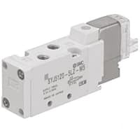 Válvula de solenoide, aire, posición sola, 5 M5 portuario, 24 VDC, L enchufe, CE, de 2 serie SYJ5 | SMC