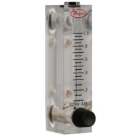 Flujómetro, VFA modelo, aire de 0.1-1 SCFH, 2 adentro. Escala, exactitud del 5%, válvula de cobre amarillo