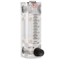 Flujómetro, aire de 0.151 LPM, escala de 2 ", el 5% Accur., inoxidable, tipo VFA, serie de VF