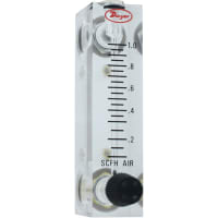 Flujómetro, VFA modelo, 20-200 cc de agua/Min., 2-en. Escala, exactitud del 5%, válvula de cobre amarillo