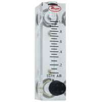 Flujómetro, VFA modelo, agua de 2-10 GPH, 2 adentro. Escala, exactitud del 5%, válvula de cobre amarillo