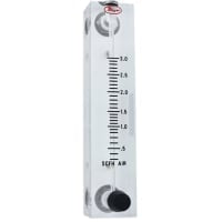 Flujómetro, VFB modelo, 0.3-3 aire de SCFH, 4 adentro. Escala, el 3% Accur., válvula inoxidable
