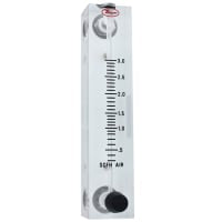 Flujómetro, VFB modelo, 10-150 aire de SCFH, 4 en la escala, 3% de Accur., válvula inoxidable