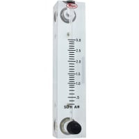 Flowmeter, Model VFB, 100-1000 CC/min. Aire, 4-en. Escala, exactitud del 3%, válvula de cobre amarillo