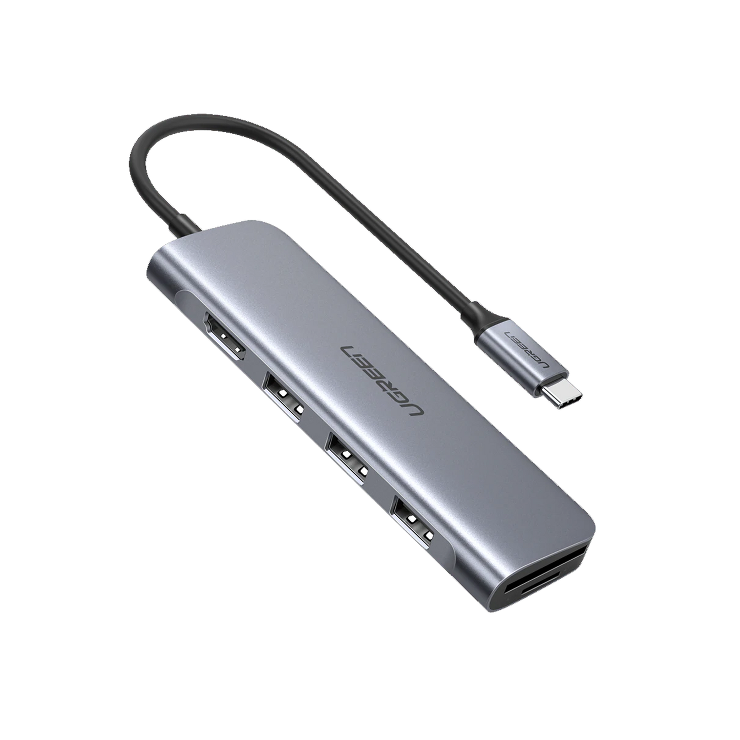 HUB USB-C Multipuertos / HDMI 4K@30Hz  / 3 Puertos USB-A 3.0 / Lector Tarjeta SD+TF (Uso SimultÃ¡neo) / 6 en 1 / Carcasa de Aluminio.