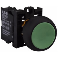 Interruptor de botón, 22m m, verde, botón momentáneo, rasante, 6A, 500V, serie del RMQ-Titán