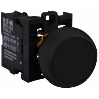 Interruptor de botón, 22m m, negro, botón momentáneo, rasante, 6A, 500V, serie del RMQ-Titán