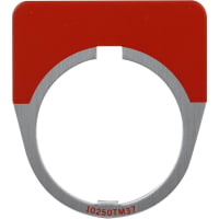 Placa de leyenda, estándar, 1/2 redondo, letras rojas, en blanco, blancas, serie 10250T