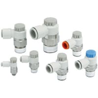 Control de flujo, puerto8 de 1/ NPT hasta el tubo de 6m m, codo, cerradura del empuje, PBT, COMO serie