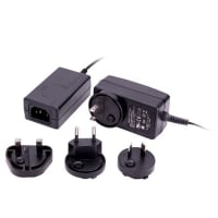 Fuente de alimentación, AC-DC, enchufe de pared médico, permutable de la lámina, 5V, 2A, 90-264V adentro