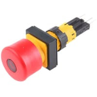 Parada de emergencia iluminada, 25m m, empuje/tirón, rojo, LED, IP65, serie RMQ-16
