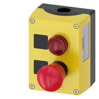 3SU1 recinto plástico, parada de emergencia, PILOTO, rojo