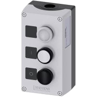 3SU1 recinto plástico, 2-Pushbutton, blanco, negro, PL-Claro