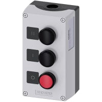 3SU1 recinto plástico, botón S, negro, negro de 3, rojo