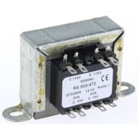 Montaje secundario primario del panel 15VAC del transformador de energía 6VA 115/230VAC