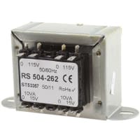 El transformador del montaje del chasis 20VA 2 hizo salir la CA primaria 15V de la CA 115V secundaria