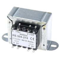El transformador del montaje del chasis 20VA 2 hizo salir 115 la CA primaria 9V de la CA 230V secundaria