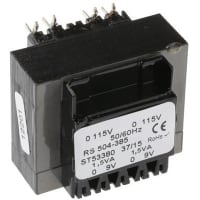 El transformador del PWB 3VA 2 hizo salir 115 la CA primaria 9V de la CA 230V secundaria