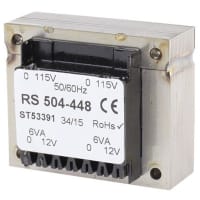 el transformador del PWB 12VA 2 hizo salir 115 la CA primaria 12V de la CA 230V secundaria