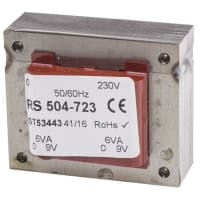 CA Secondary de la CA Primary 9V de 12VA PCB Transformer 2 Output 230V