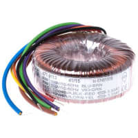 Salida del transformador 80VA 2 de Toroidal 115, 230VAC x 2 primario 12VAC secundario
