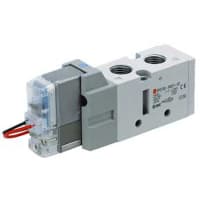 La válvula, 2 postula el sgl, solenoide, 5 puerto, cuerpo pinta, 1/4G, 24VDC, término del estruendo | SMC