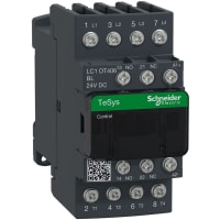 Contactor LC1D, 40A, 4P, 24VDCLow, estirón Treminal, serie de TeSys Deca