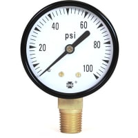 Galga, presión, 2.5 ", 0-Gauge, presión, 200 PSI, 1/4 " LM, serie P500