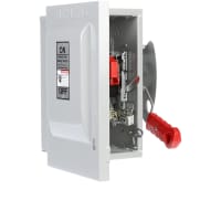 El interruptor de seguridad, 30A, 2 poste, 600V, No-Fundió Hd, tipo 1, terminal del estirón, serie de HNF