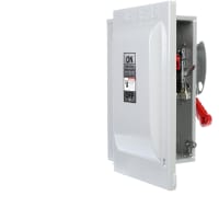 El interruptor de seguridad, 60A, 2 poste, 600V, No-Fundió Hd, tipo 1, terminal del estirón, serie de HNF