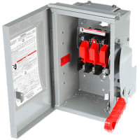El interruptor de seguridad, 60A, 3 poste, 600V, No-Fundió Hd, tipo 3R, acuerdo, serie de HNF