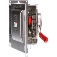 El interruptor de seguridad, 30A, 2 poste, 600V, No-Fundió Hd, tipo 4X, serie de HNF