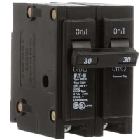 Miniature Circuit Breakers, Thermal/Magnetic, 30A, 2 P, Plug-En, UL489, BR Series
