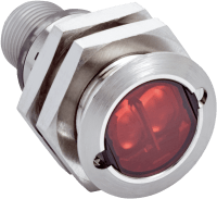 Sensor fotoeléctrico cilíndrico, 400m m, rojo de Visbl, PNP, cable, 3-Wire, los 2m