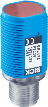 Sensor fotoeléctrico cilíndrico, 100m m, rojo de Visbl, PNP, M12, conec del varón 4-Pin