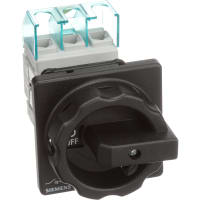 Interruptor No-Fusible de la desconexión, 3 poste, 25A, rotatorio negro, 1 puerta del agujero