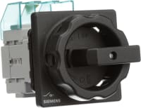 Interruptor No-Fusible de la desconexión, 3 poste, 32A, rotatorio negro, 1 puerta del agujero
